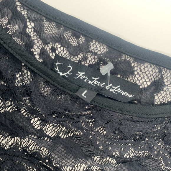 For Love and Lemons Black Mesh Lace Mini Dress - Picture 6 of 9